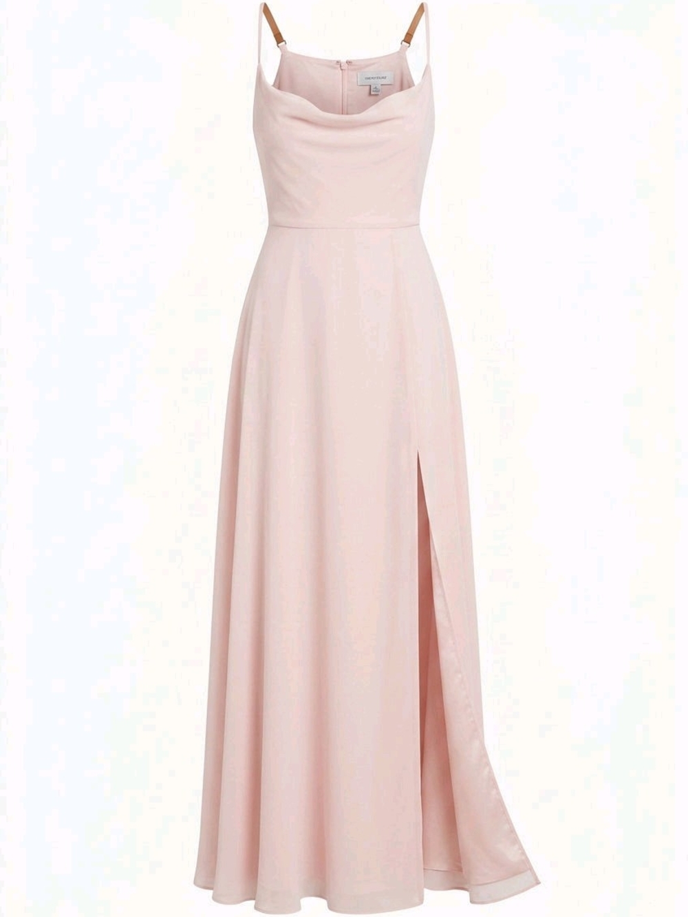 Lulu's Blush Pink Cowl Neck Maxi Dress with Side Slit